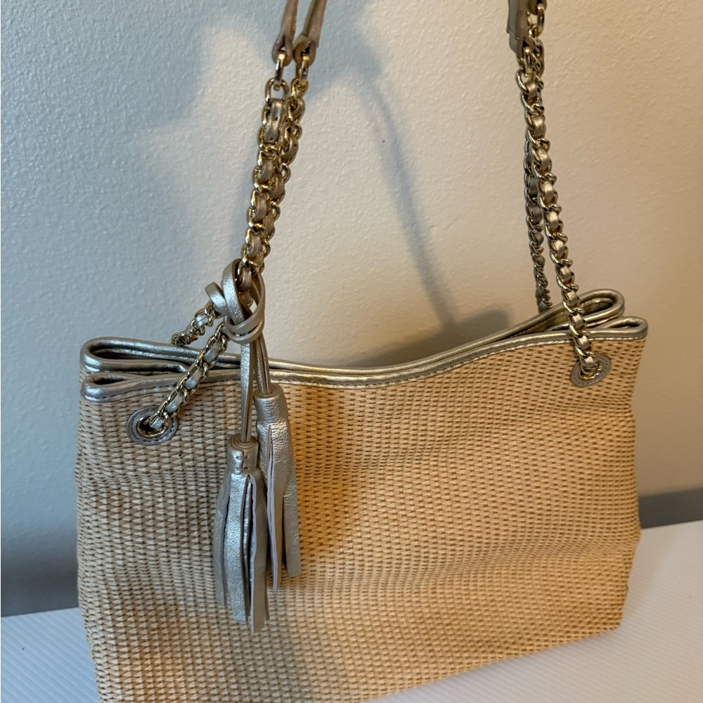 Tory Burch Gold and Tan Shoulder Bag - Picture 3 of 4